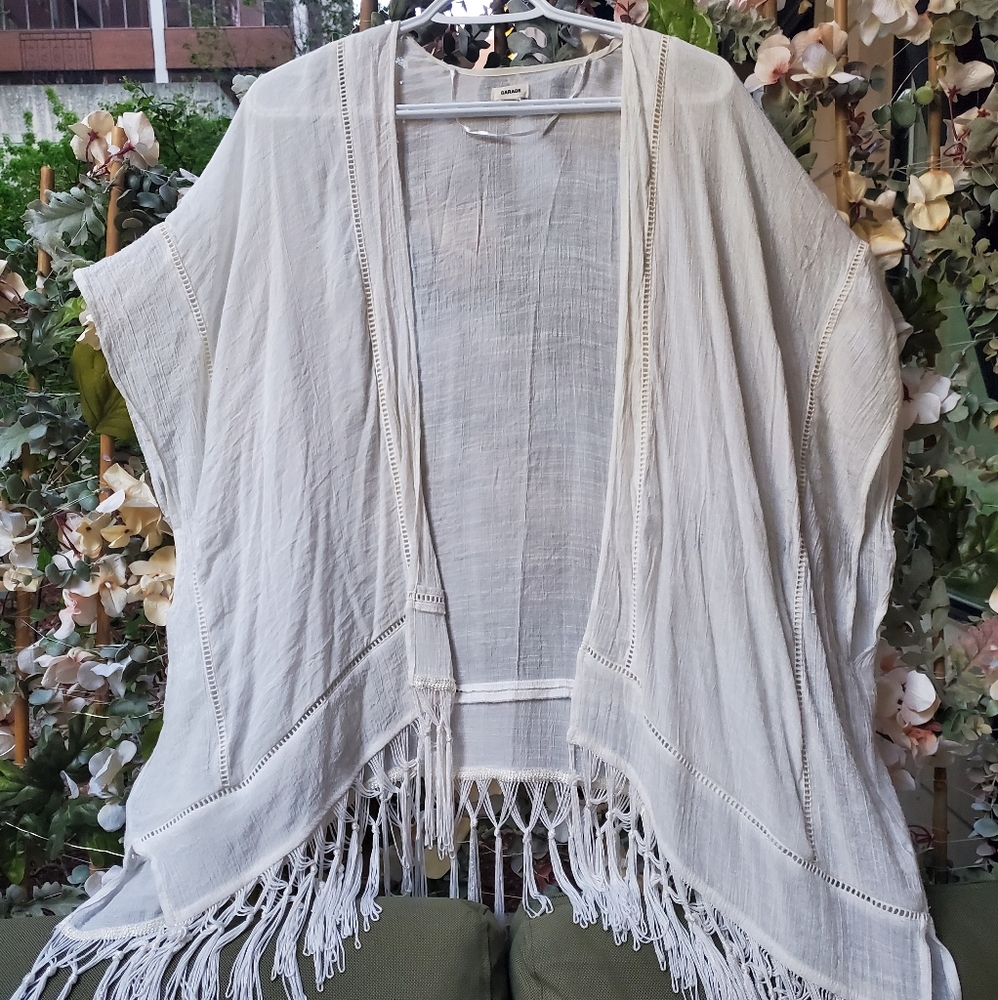 Flowy fringe cover up